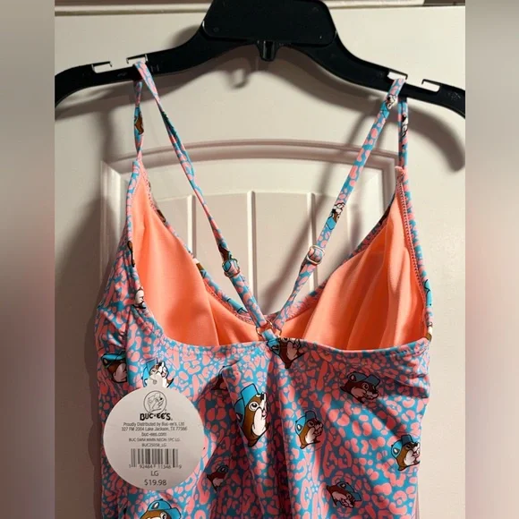 Buc-ee’s Beaver Print One-Piece Swimsuit Women’s L NWT - Picture 4 of 4